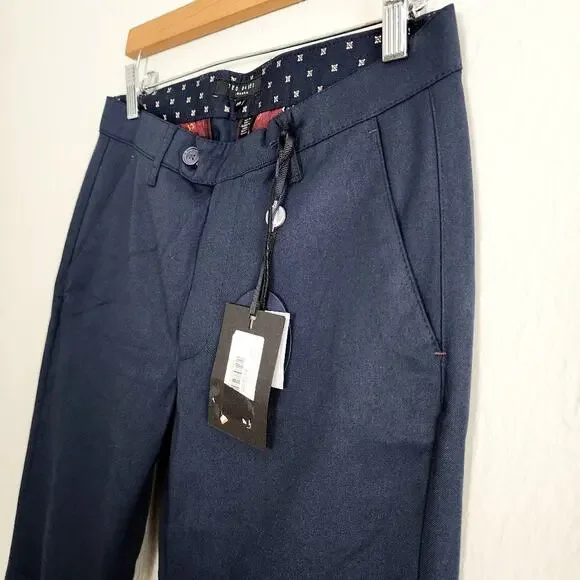 Ted Baker London Navy Blue Slim Fit Plain Dress Pants Trouser Mens NWT 28R 28x30